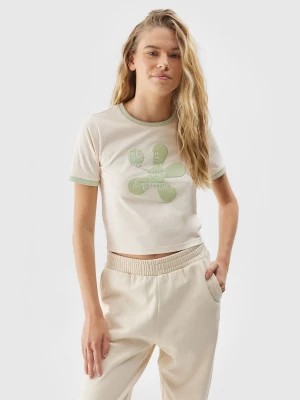 Zdjęcie produktu T-shirt z bawełny organicznej damski 4F