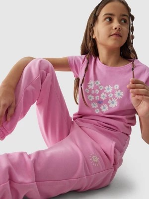 Zdjęcie produktu T-shirt z bawełny organicznej dziewczęcy - różowy 4F