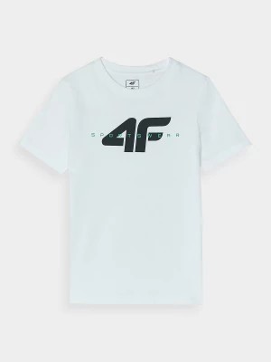 Zdjęcie produktu T-shirt z bawełny organicznej z nadrukiem chłopięcy - biały 4F