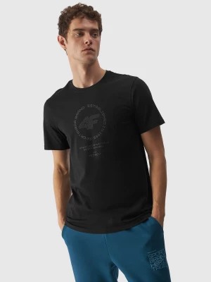 Zdjęcie produktu T-shirt z bawełny organicznej z nadrukiem męski - czarny 4F