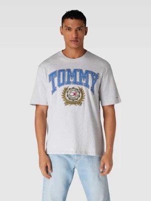 Zdjęcie produktu T-shirt z bawełny z detalami z logo Tommy Jeans