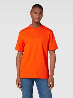 Zdjęcie produktu T-shirt z bawełny z detalem z logo CK Calvin Klein