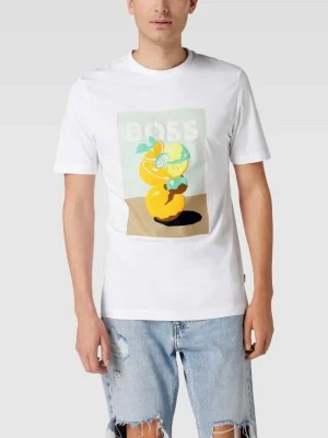 Zdjęcie produktu T-shirt z bawełny z nadrukiem z motywem model ‘Tiburt’ Boss