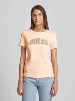 Zdjęcie produktu T-shirt z cekinowym obszyciem model ‘SEQUINS’ Guess