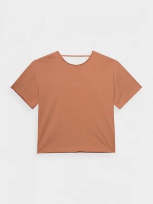 Zdjęcie produktu T-shirt z dekoltem na plecach damski - pomarańczowy OUTHORN