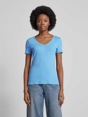 Zdjęcie produktu T-shirt z dekoltem w serek w jednolitym kolorze montego