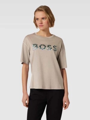Zdjęcie produktu T-shirt z detalem z logo model ‘Evina’ Boss Orange