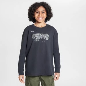 Zdjęcie produktu T-shirt z długim rękawem dla dużych dzieci (chłopców) Max90 Nike NBA Milwaukee Bucks Essential - Czerń
