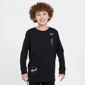 Zdjęcie produktu T-shirt z długim rękawem dla dużych dzieci (chłopców) Nike NBA Brooklyn Nets Courtside Max90 - Czerń