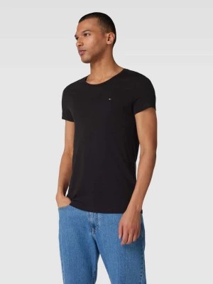 Zdjęcie produktu T-shirt z dodatkiem wiskozy w jednolitym kolorze Tommy Hilfiger
