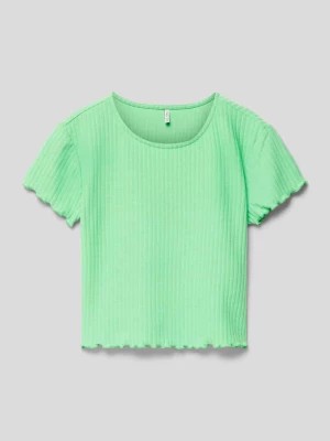 Zdjęcie produktu T-shirt z drobnym prążkowaniem model ‘KONNELLA’ Only