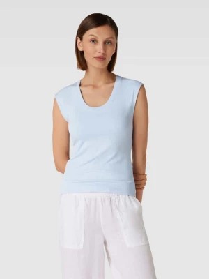 Zdjęcie produktu T-shirt z mieszanki wiskozy z efektem prążkowania model ‘Samola’ Opus