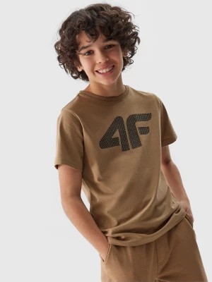 Zdjęcie produktu T-shirt z nadrukiem chłopięcy - beżowy 4F