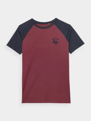 Zdjęcie produktu T-shirt z nadrukiem chłopięcy - bordowy 4F