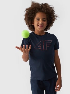 Zdjęcie produktu T-shirt z nadrukiem chłopięcy - granatowy 4F
