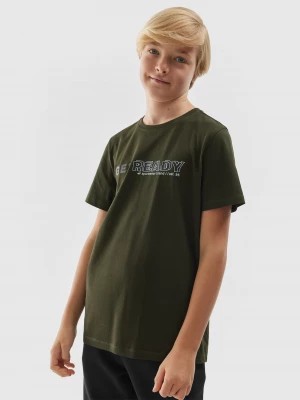 Zdjęcie produktu T-shirt z nadrukiem chłopięcy - khaki 4F
