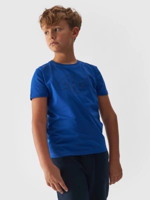 Zdjęcie produktu T-shirt z nadrukiem chłopięcy - kobaltowy 4F