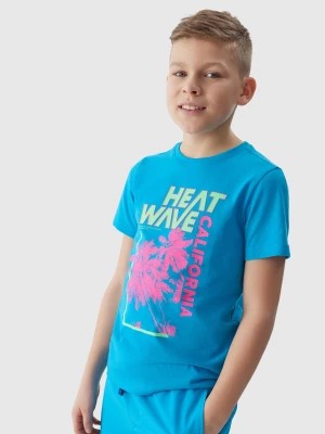 Zdjęcie produktu T-shirt z nadrukiem chłopięcy - niebieski 4F