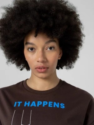 Zdjęcie produktu T-shirt z nadrukiem damski - brązowy OUTHORN