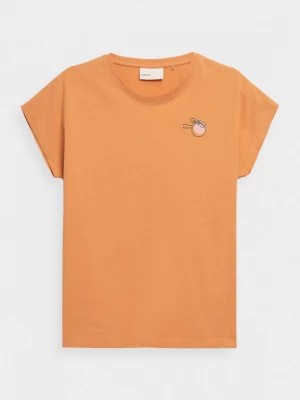 Zdjęcie produktu T-shirt z nadrukiem damski - pomarańczowy OUTHORN