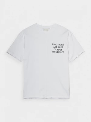 Zdjęcie produktu T-shirt z nadrukiem męski - biały OUTHORN