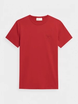 Zdjęcie produktu T-shirt z nadrukiem męski - czerwony OUTHORN