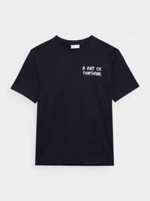 Zdjęcie produktu T-shirt z nadrukiem męski - granatowy OUTHORN