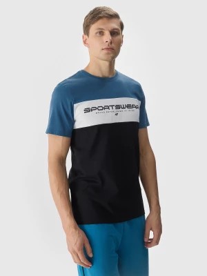 Zdjęcie produktu T-shirt z nadrukiem męski - niebieski 4F