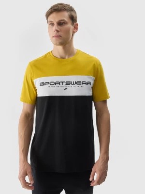 Zdjęcie produktu T-shirt z nadrukiem męski - żółty 4F