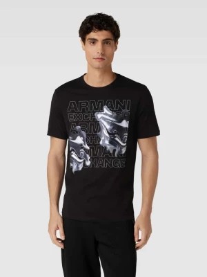 Zdjęcie produktu T-shirt z nadrukiem z logo i motywem model ‘Watercapsule’ Armani Exchange