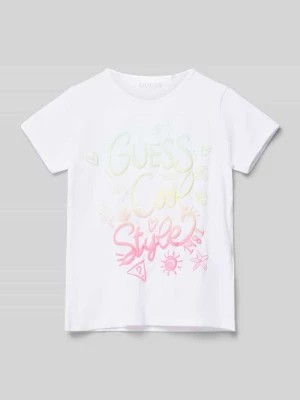 Zdjęcie produktu T-shirt z nadrukiem z logo i okrągłym dekoltem Guess