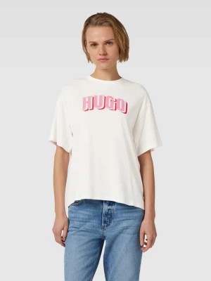 Zdjęcie produktu T-shirt z nadrukiem z logo model ‘Dazalena’ HUGO