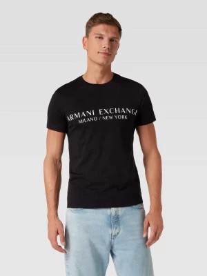 Zdjęcie produktu T-shirt z nadrukiem z logo model ‘milano’ Armani Exchange