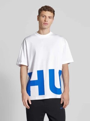 Zdjęcie produktu T-shirt z nadrukiem z logo model ‘Nannavaro’ Hugo Blue