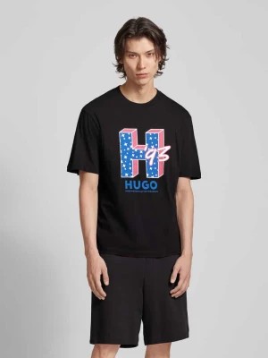 Zdjęcie produktu T-shirt z nadrukiem z logo model ‘Nentryle’ Hugo Blue