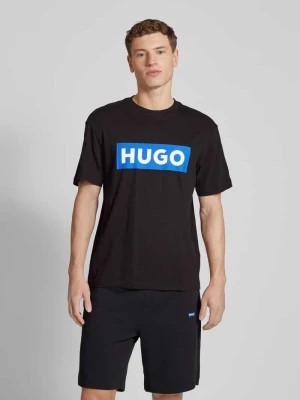 Zdjęcie produktu T-shirt z nadrukiem z logo model ‘Nico’ Hugo Blue