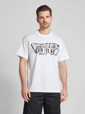 Zdjęcie produktu T-shirt z nadrukiem z logo Versace Jeans Couture