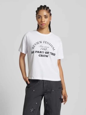 Zdjęcie produktu T-shirt z nadrukiem ze sloganem Review