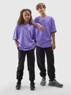Zdjęcie produktu T-shirt z napisem dziecięcy - fioletowy 4F