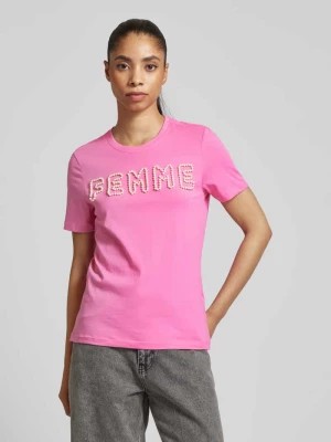 Zdjęcie produktu T-shirt z obszyciem perełkami model ‘NANNA’ Only