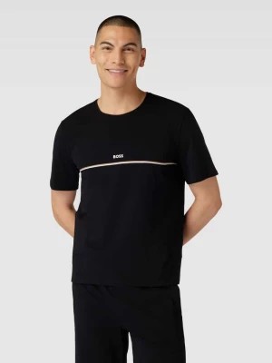 Zdjęcie produktu T-shirt z paskami w kontrastowym kolorze model ‘Unique’ Boss