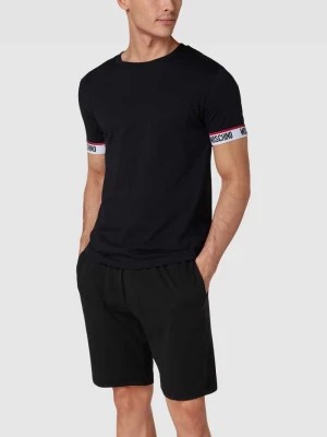 Zdjęcie produktu T-shirt z wykończeniami w kontrastowym kolorze model ‘Basic Logotape’ Moschino Swim + Underwear