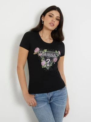Zdjęcie produktu T-Shirt Ze Stretchem I Logo W Kwiaty Guess