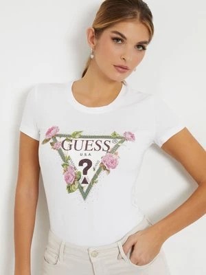 Zdjęcie produktu T-Shirt Ze Stretchem I Logo W Kwiaty Guess