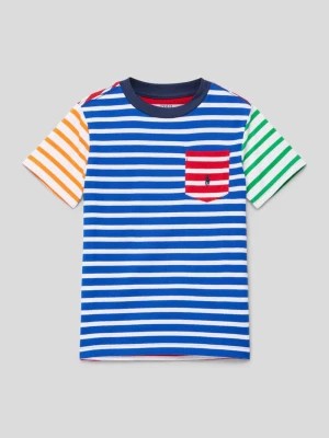 Zdjęcie produktu T-shirt ze wzorem w paski i wyhaftowanymi logo Polo Ralph Lauren Kids