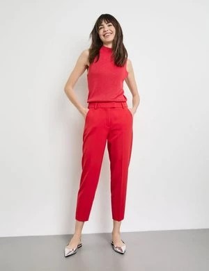 Zdjęcie produktu TAIFUN Damski Eleganckie spodnie o dł. 7/8, slim Czerwony Jednokolorowy