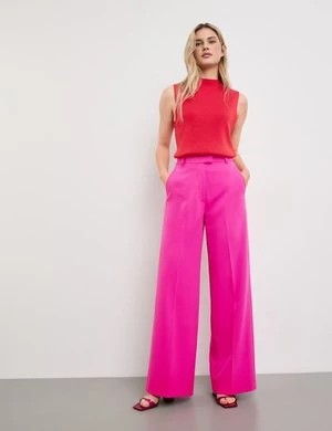 Zdjęcie produktu TAIFUN Damski Eleganckie spodnie z szerokimi nogawkami Różowy Jednokolorowy