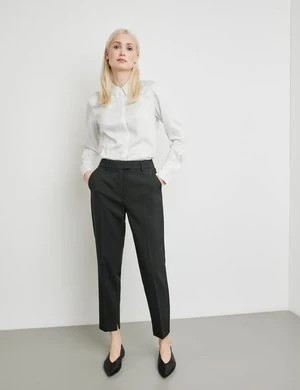 Zdjęcie produktu TAIFUN Damski Spodnie o dł. 7/8 z kantami Slim Fit Czarny Jednokolorowy