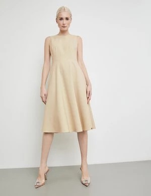 Zdjęcie produktu TAIFUN Damski Sukienka bez rękawów z rozszerzaną partią spódnicy Bez rękawów Okrągły Beżowy Jednokolorowy