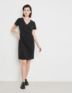 Zdjęcie produktu TAIFUN Damski Sukienka etui z podkreśloną talią krótkie w serek Czarny Jednokolorowy